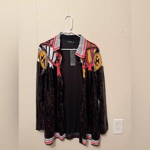 Embellished sequin western button up